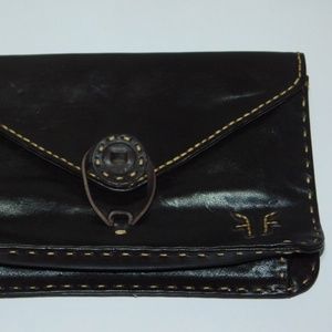 FRYE leather Clutch Bag Wallet Lined